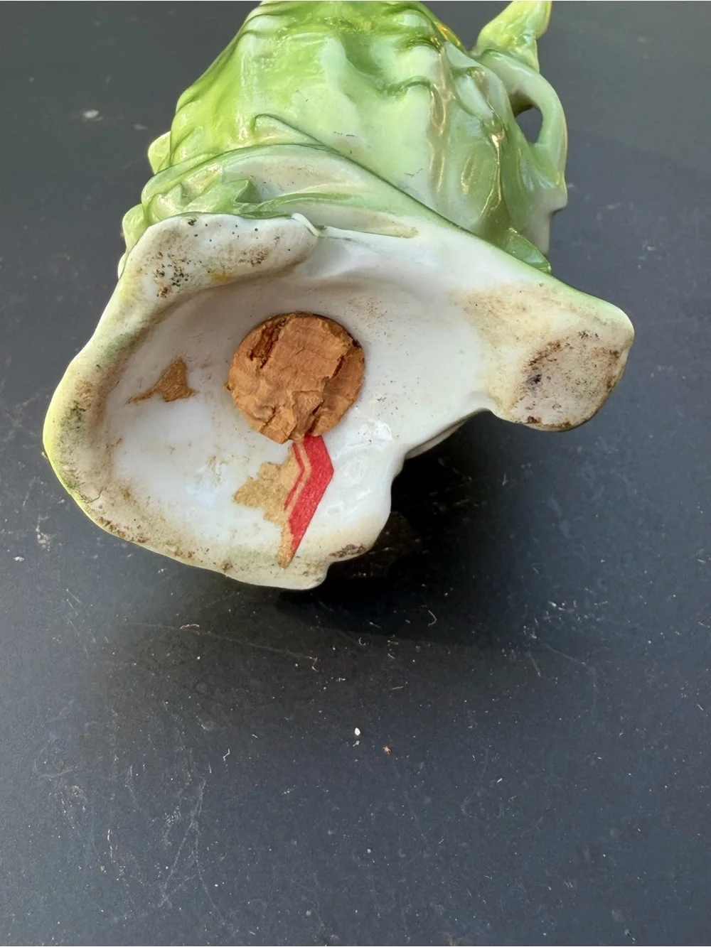 Vintage 1950’s Cucumber Salt Shaker RARE Partial Original Label And Cork Stopper